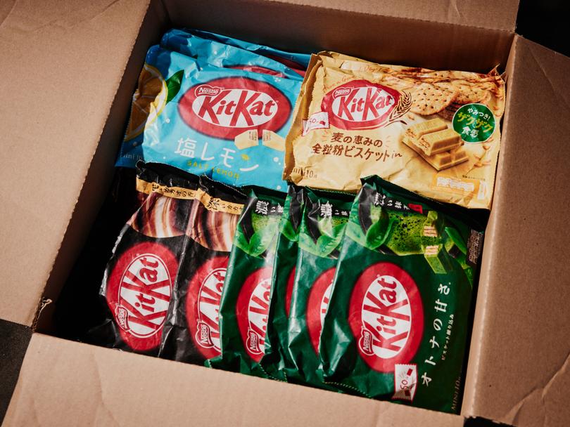 **EMBARGO: No electronic distribution, Web posting or street sales before WEDNESDAY 3:01 A.M. ET NOV. 8, 2023. No exceptions for any reasons. EMBARGO set by source.** Japanese Kit Kats in Ventura, Calif., Nov. 2, 2023. A load of rare Kit Kats became the object of an elaborate cargo theft, a growing area of crime in the United States. (Adam Amengual/The New York Times)