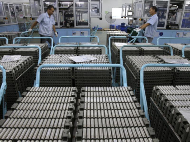 Lithium Iron Batteries in a factory