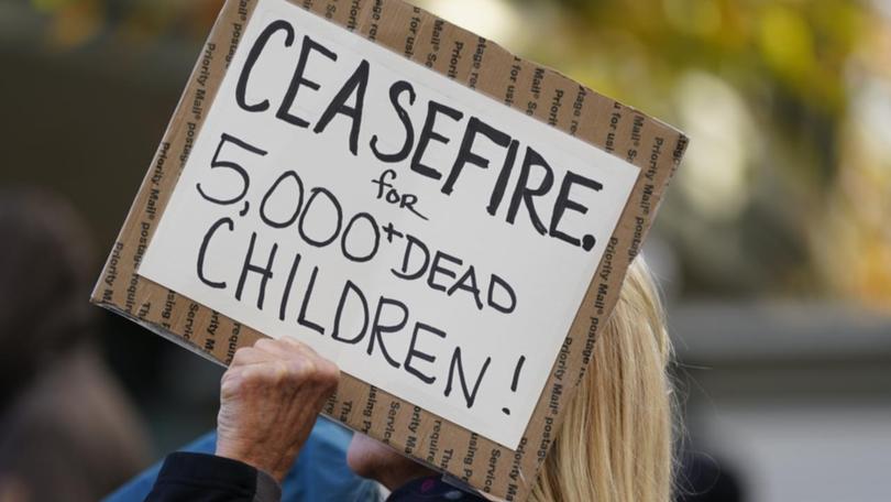 A protester holds a sign (file image)