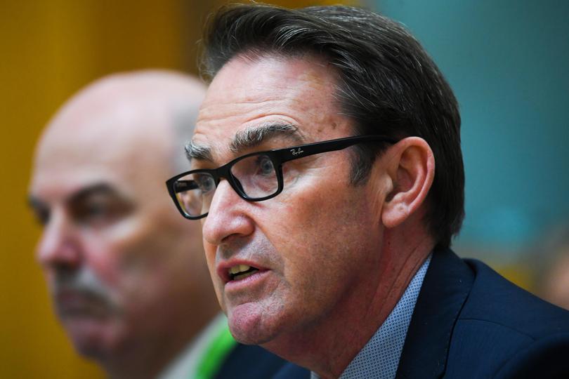 Secretary to the Treasury Dr Steven Kennedy appears before a Senate Estimates hearing at Parliament House in Canberra, Thursday, March 5, 2020. (AAP Image/Lukas Coch) NO ARCHIVING LUKAS COCH