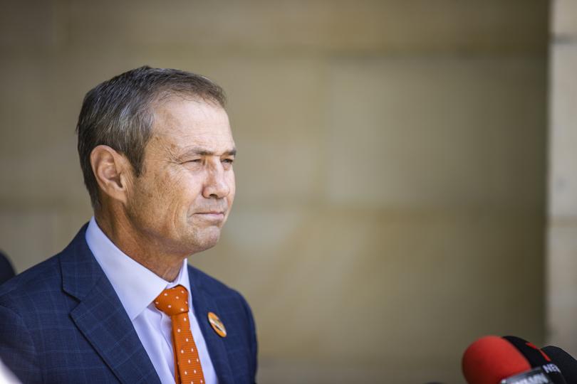 Premier Roger Cook addresses the media regarding an announcement on juvenile justice.  