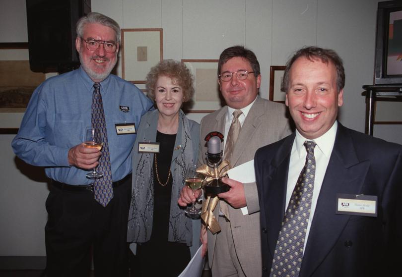 EOIN CAMERON, CHERI GARDINER, PAUL MURRAY AND SHANE HEALY AT LAMONT'S FOR THE ANNOUNCEMENT THAT PAUL MURRAY IS TO TAKE OVER FROM HOWARD SATTLER AT 6PR. Jeff Atkinson