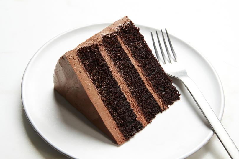 Chocolate layer cake. To keep the cake light and not too sweet, cocoa powder is used instead of melted chocolate, which can weigh down the batter. Food styled by Laurie Ellen Pellicano. (Joseph De Leo/The New York Times)