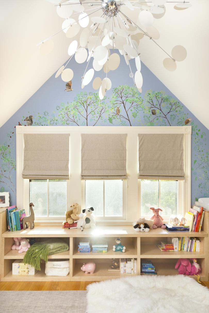 Plain built-in cabinetry for a playroom. 
