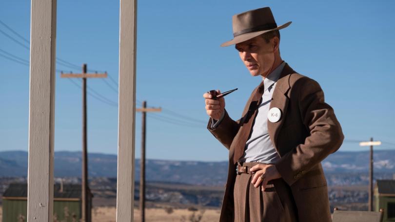 This image released by Universal Pictures shows Cillian Murphy in a scene from "Oppenheimer." (Universal Pictures via AP)