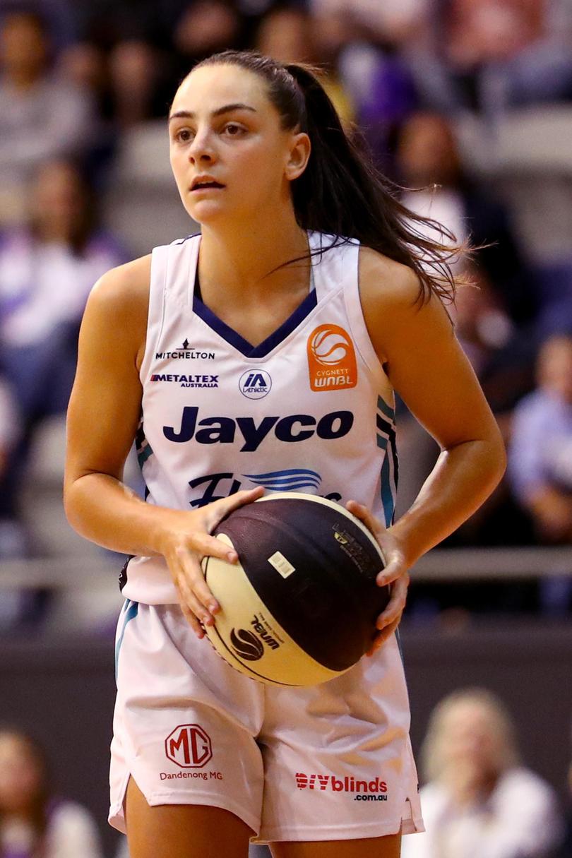 Monique Conti in action during the round nine WNBL match between Melbourne Boomers and Southside Flyers.