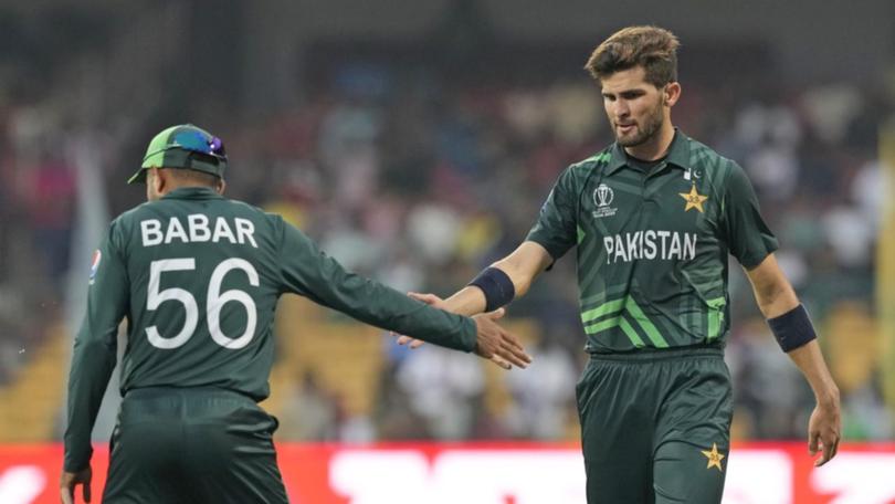 Shaheen Shah Afridi, right, will captain Pakistan against New Zealand. (AP PHOTO)