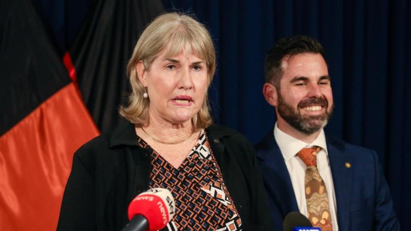 Eva Lawler is the Northern Territory's new chief minister with Chansey Paech as deputy chief. (Glenn Campbell/AAP PHOTOS)