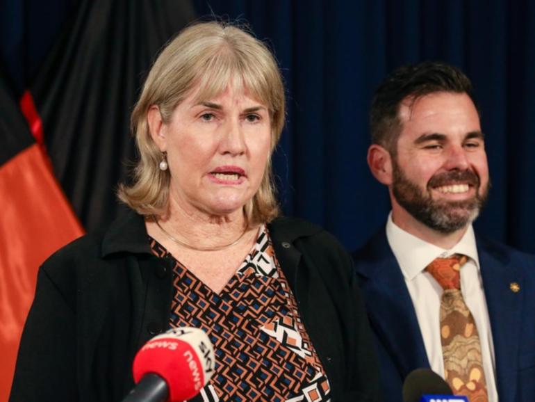 Eva Lawler is the Northern Territory's new chief minister with Chansey Paech as deputy chief. (Glenn Campbell/AAP PHOTOS)