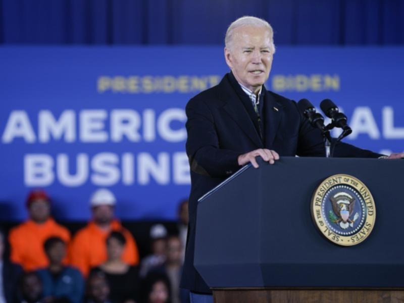 President Joe Biden speaks at the Wisconsin Black Chamber of Commerce