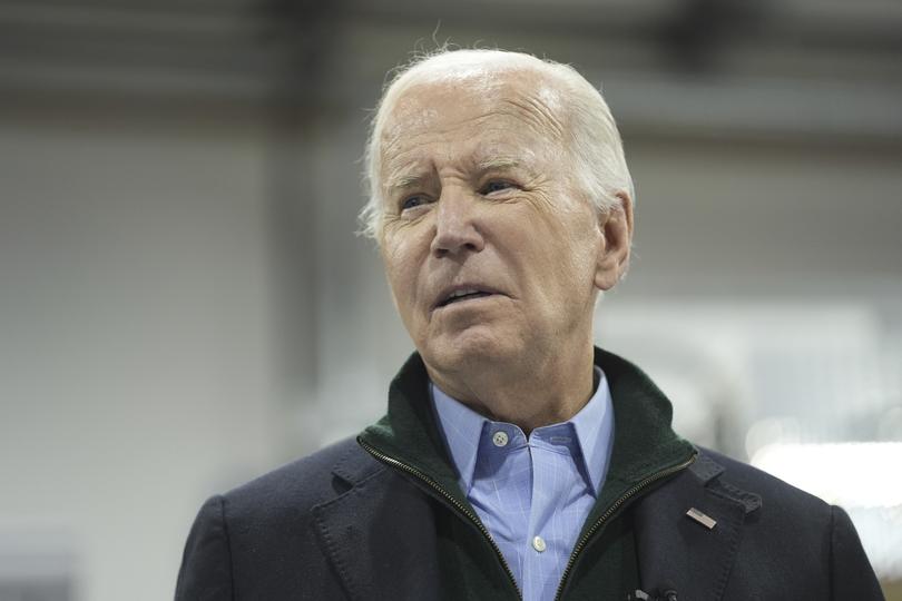 President Joe Biden speaks while visiting firefighters at the Allentown Fire Training Academy, Friday, Jan. 12, 2024, in Allentown, Pa. Earlier in the day, Biden had stopped into a trio of Pennsylvania stores to stress the value of small businesses and talk up his economic record. (AP Photo/Evan Vucci)