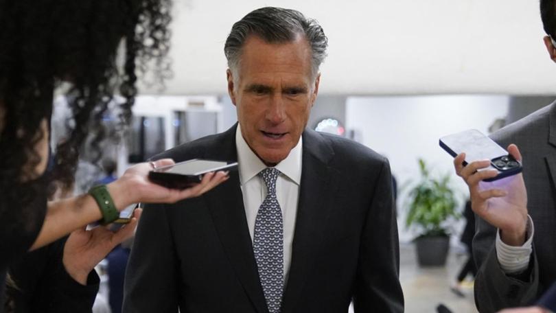 Senator Mitt Romney before voting on the same-sex marriage bill