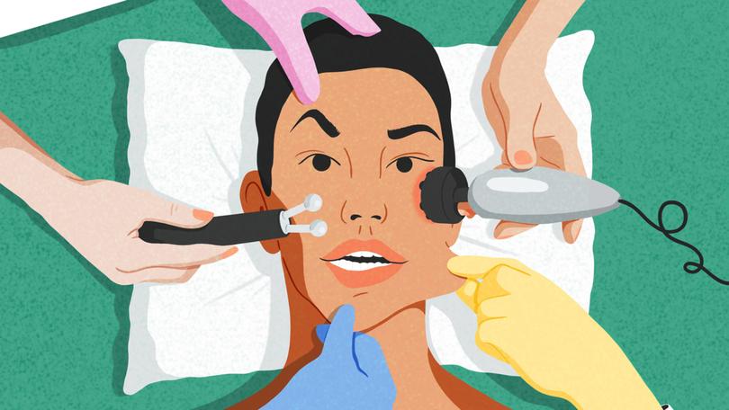 Lifting and sculpting facials, once a secret of the rich or famous, are trickling into the mainstream. (Emanuela Carnevale/The New York Times)  FOR EDITORIAL USE ONLY WITH NYT STORY LIFTING FACIALS BY RACHEL STRUGATZ FOR JAN. 3, 2024. ALL OTHER USE PROHIBITED. 