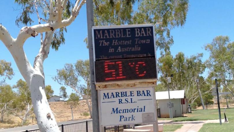 The Bureau of Meteorology forecasts the mercury at Marble Bar to reach 46C on the weekend. (HANDOUT/WENDY MCWHIRTER BROOKS)