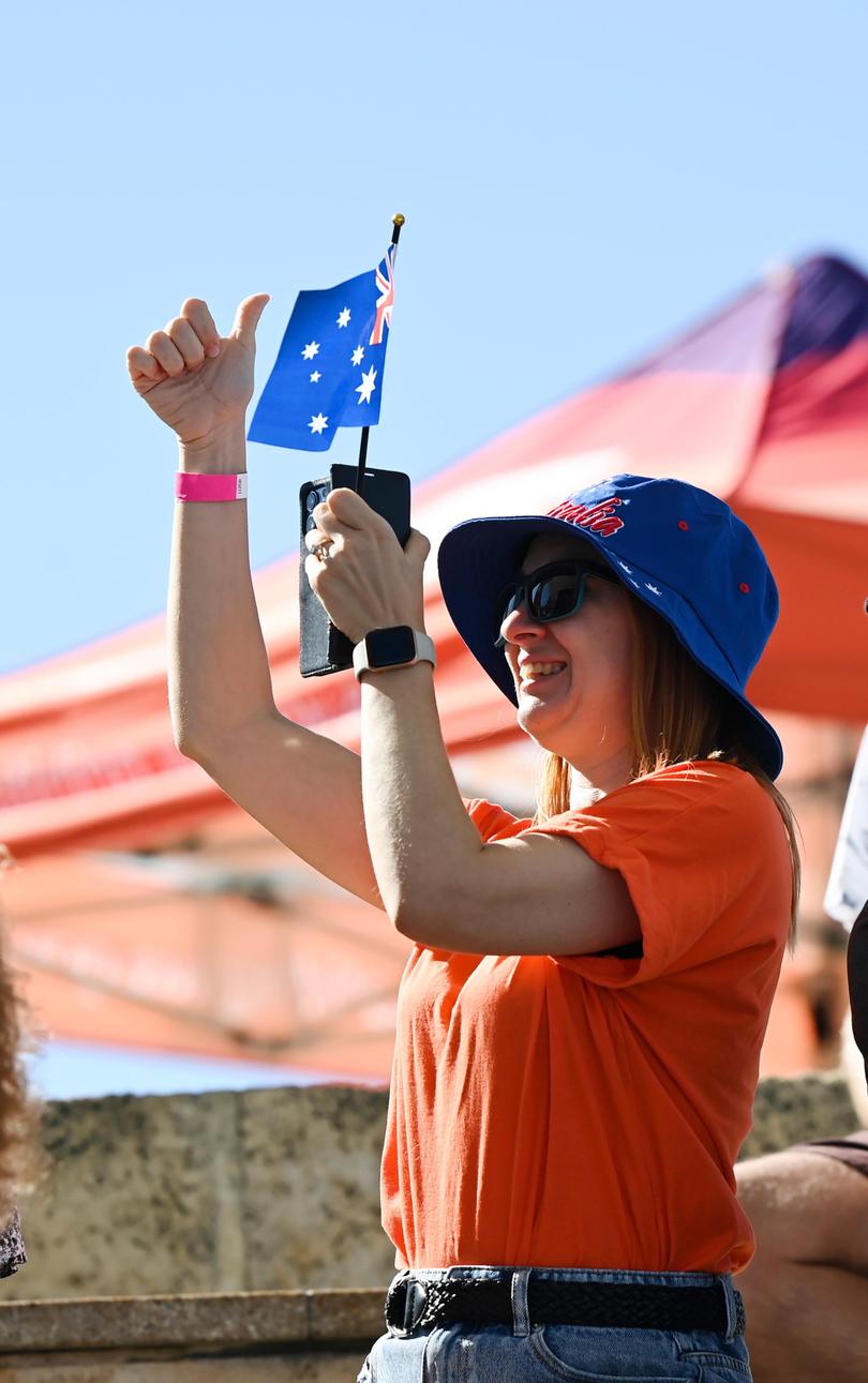 Merchandise on display at an Australia Day Citizenship Ceremony at Scarborough Beach.