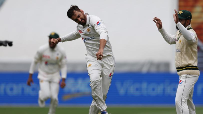 All-rounder Salman Ali Agha only bowled three overs but claimed the wicket of David Warner with the last ball before lunch.