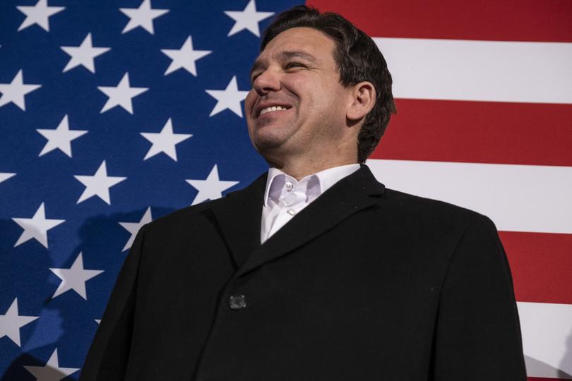 Florida Gov. Ron DeSantis, a Republican presidential candidate, at a campaign event in Cedar Rapids, Iowa, on Sunday, Jan. 14, 2024, the day before the Iowa caucuses. 