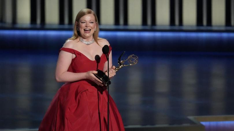 Sarah Snook won the Emmy for best actress in a drama series for her role as Shiv Roy in Succession. (AP PHOTO)