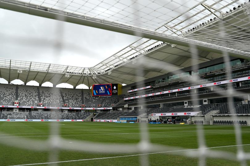 SYDNEY, AUSTRALIA - JANUARY 14: A general view of Commbank Stadium prior to Unite Round in the A-League Women round 12 match between Western Sydney Wanderers and Melbourne City at CommBank Stadium, on January 14, 2024, in Sydney, Australia. (Photo by Jeremy Ng/Getty Images)