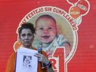 Relatives of infant Kfir Bibas, who was taken hostage by Hamas, have marked his first birthday. (AP PHOTO)