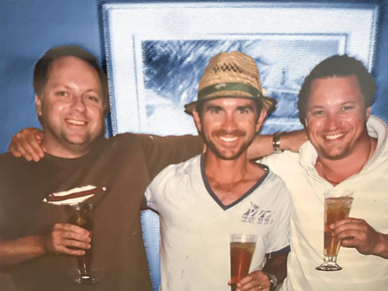 Paul Figliomeni, Justin Langer and Ben Beale pictured together before Ben passed away.