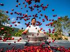 A coffee farmer airs coffee cherries in Pu'er, southwest China's Yunnan Province.