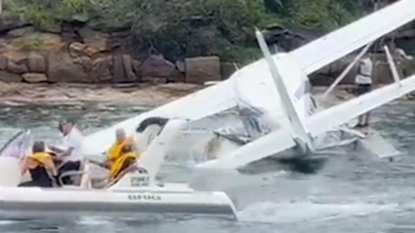 A seaplane has crashed just off Shark Island in Sydney Harbour.