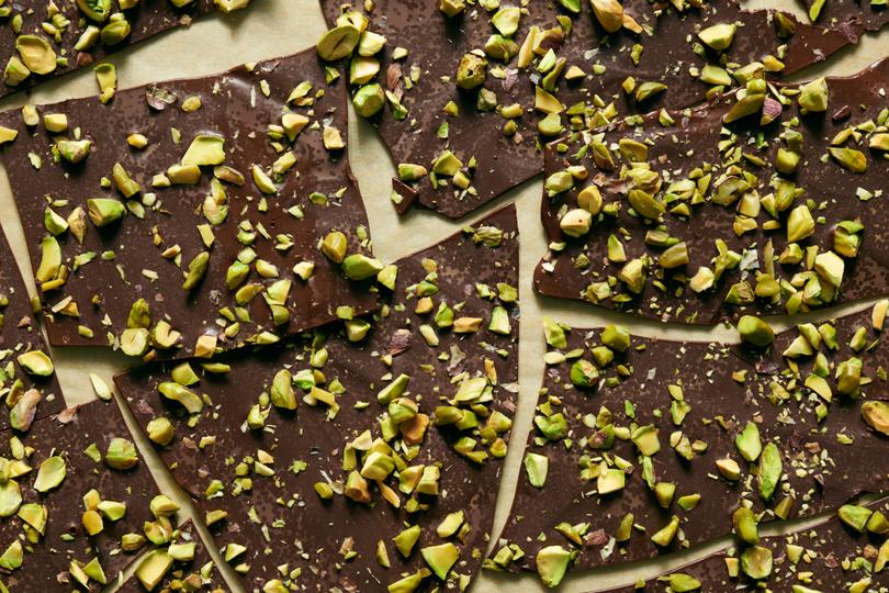 Pistachio chocolate bark.