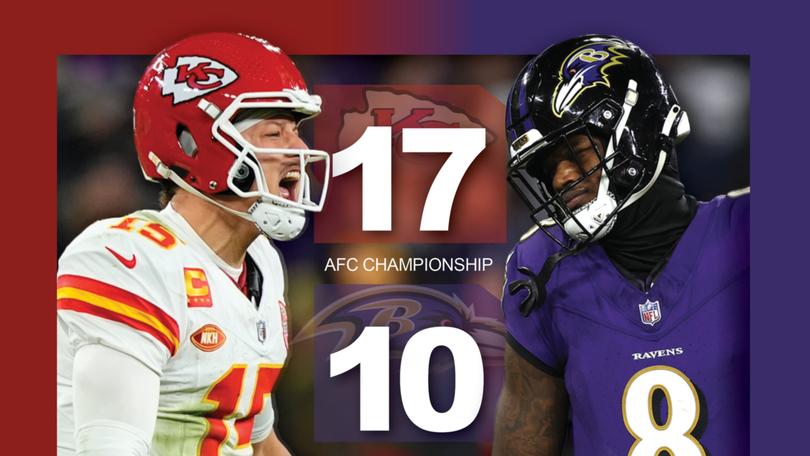 The Kansas City Chiefs and Patrick Mahomes (left) are heading back to the Super Bowl after downing the Baltimore Ravens (right).