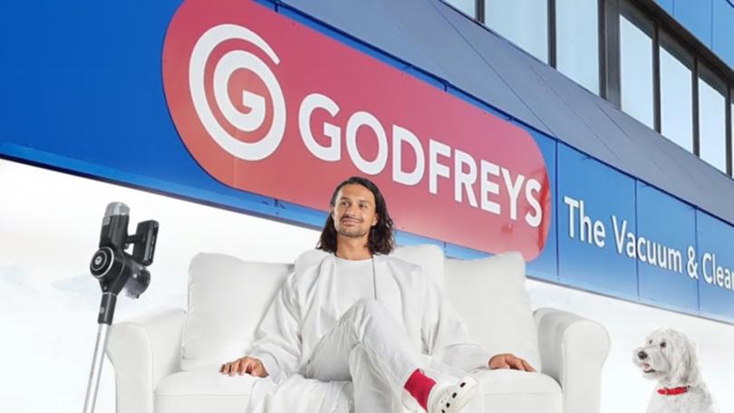 The last Godfreys ad campaign, launched in late 2023, urged its customers to feel free. Digitally altered image.