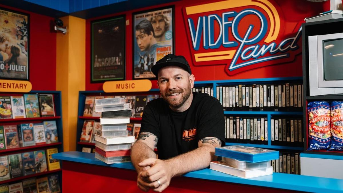Artist rewinds tape to 1990s with video store replica | The Nightly
