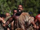 Maori warriors prepare to welcome the New Zealand government representatives in Waitangi.