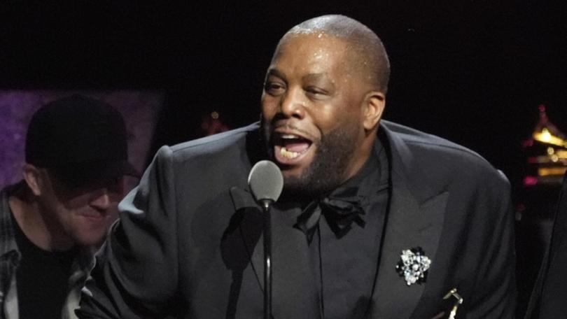 Rapper Killer Mike accepts the award for best rap album during the 66th annual Grammy Awards. (AP PHOTO)