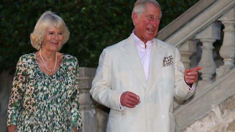 Then-Prince Charles attends a reception with Camilla, then-Duchess of Cornwall in Perth, 2015. 