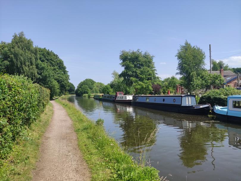 Pedalling by the Bridgewater Canal.