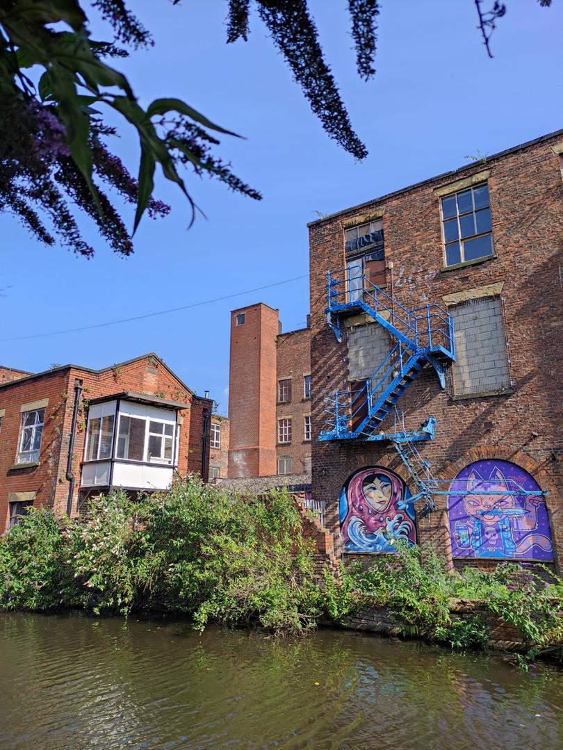 Eye-catching sights along the Ashton Canal in Manchester.