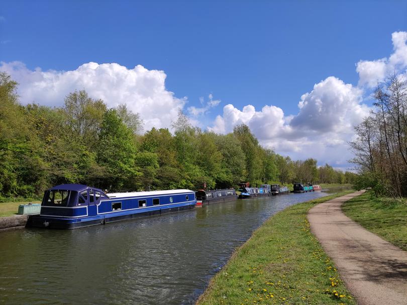 Pedalling by the Bridgewater Canal.