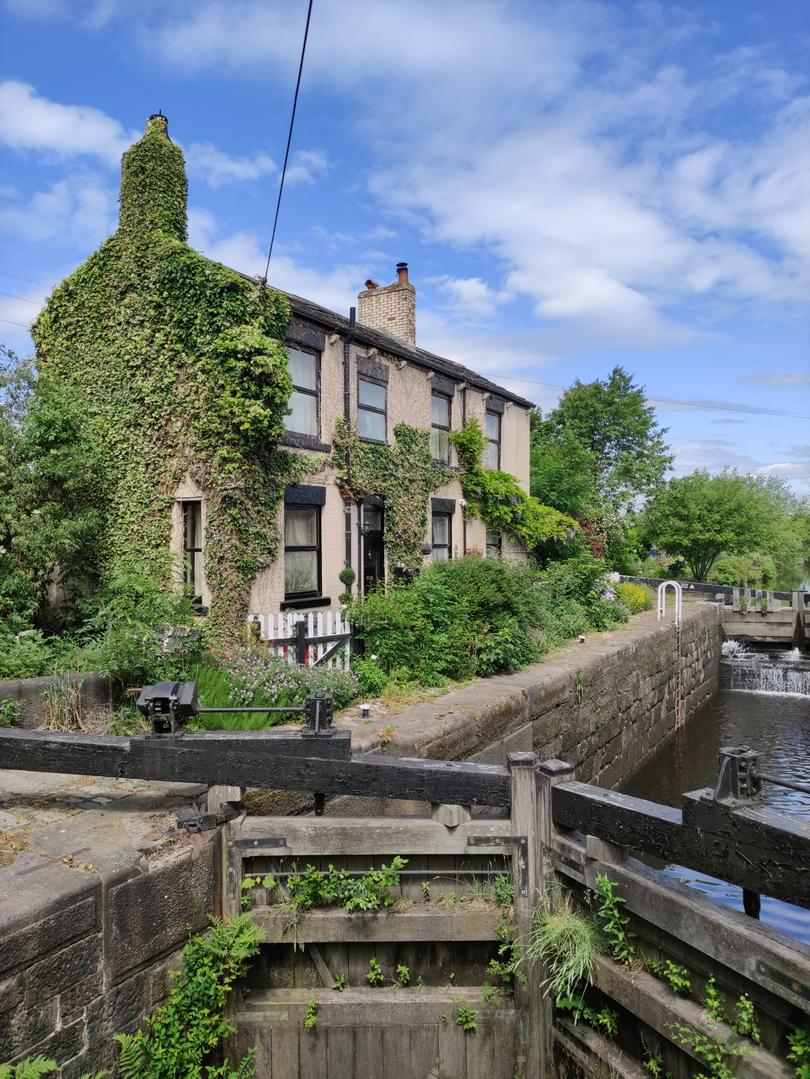 Bucolic scenery by the Rochdale Canal near Manchester.