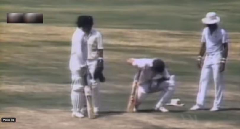 Dean Jones in pain during his double century.