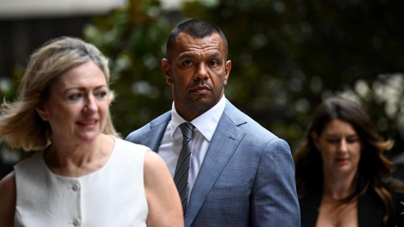 Kurtley Beale's barrister Margaret Cunneen SC (left) has been making closing arguments at his trial. (Dan Himbrechts/AAP PHOTOS)