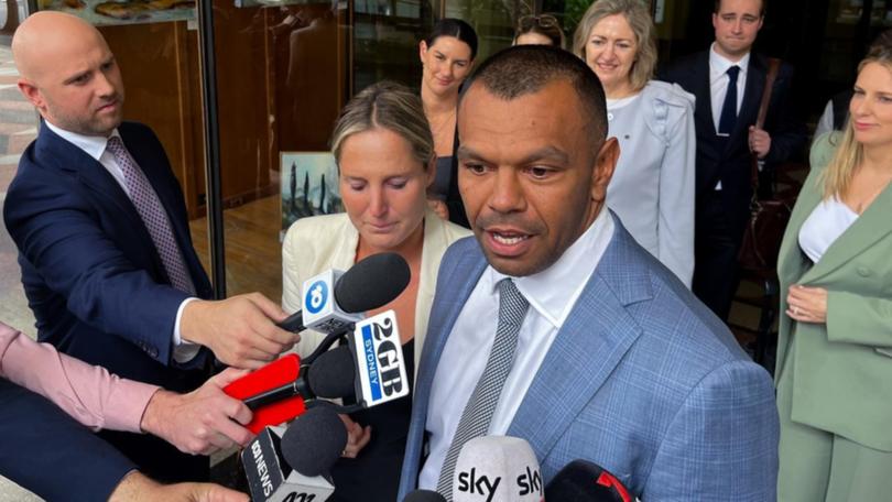 Kurtley Beale, with wife Maddi, said the allegations had taken a major toll on him and his family. (Duncan Murray/AAP PHOTOS)