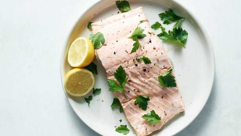 Microwave salmon. This perfectly seasoned salmon cooks quickly and can be enjoyed on its own or used in salads, grain bowls or other dishes. 