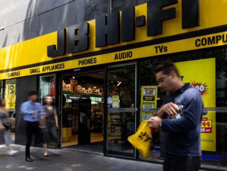 JB Hi-Fi shares rose five per cent in early trading.