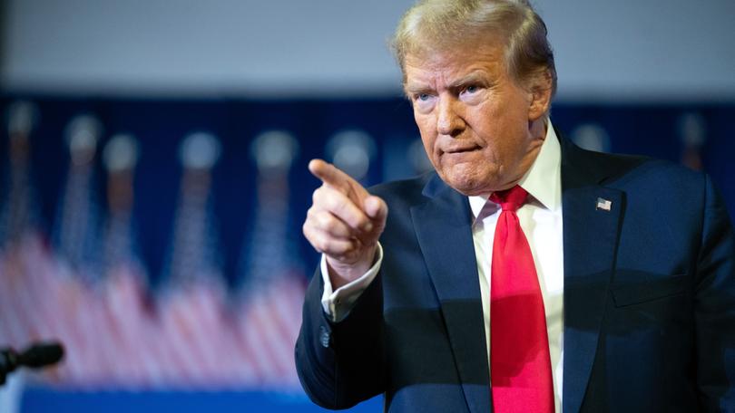 Former President Donald Trump during a campaign rally at Coastal Carolina University in Conway, S.C., on Feb. 10, 2024. 