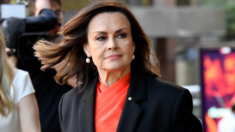 Lisa Wilkinson arrives at the Federal Court of Australia in Sydney, Tuesday, February 13, 2024.