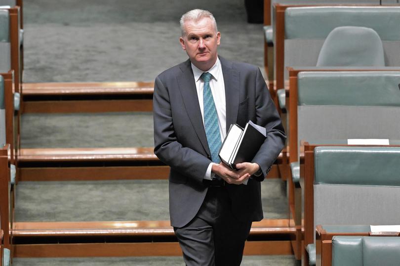 Minister for Employment Tony Burke before Question Time in the House of Representatives at Parliament House in Canberra, Wednesday, February 7, 2024. (AAP Image/Mick Tsikas) NO ARCHIVING