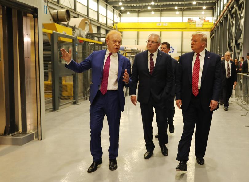  Scott Morrison and Donald Trump visit Anthony Pratt's new recycling plant in Ohio. 
