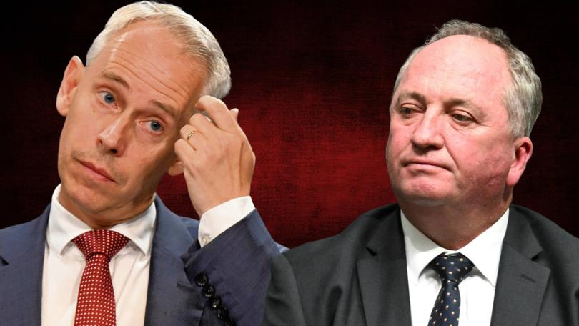 Barnaby Joyce and Andrew Gilesare both men who find themselves in very public struggles with their political personas.