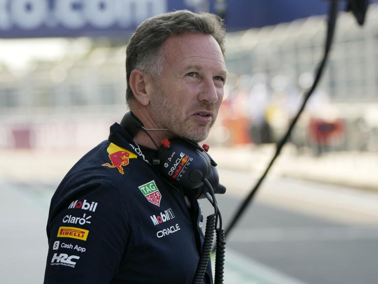 Red Bull team principal Christian Horner has again denied claims of misconduct at Red Bull’s car launch and said his wife Geri is supporting him.