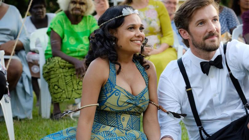 Miranda Tapsell and Gwilym Lee in Top End Wedding.